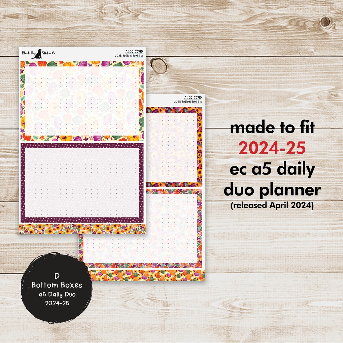 Erin Condren EC A5 Daily Duo Weekly Kit - Fall Harvest - Planner ...