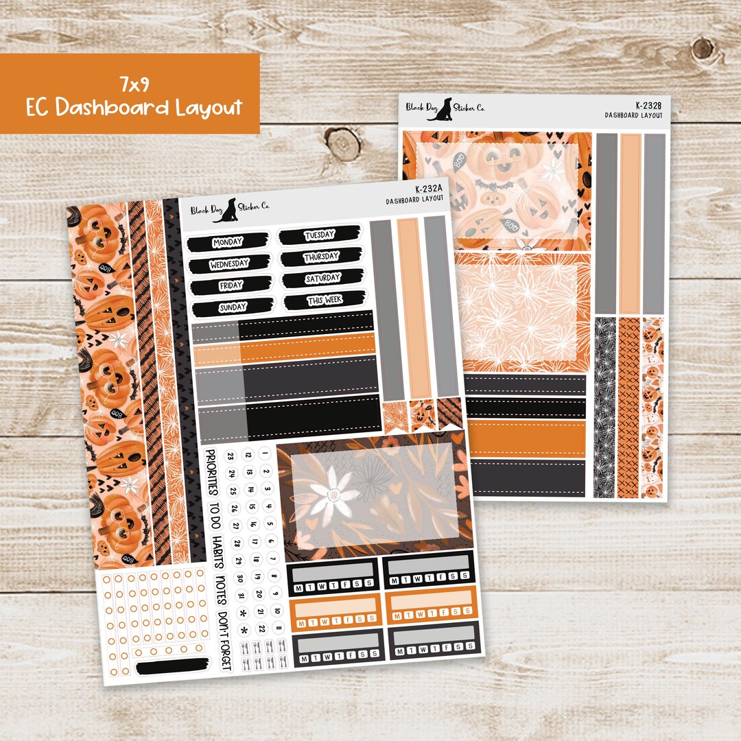 DB-232 Erin Condren EC 7x9 Dashboard Layout Weekly Kit - Boo to You ...