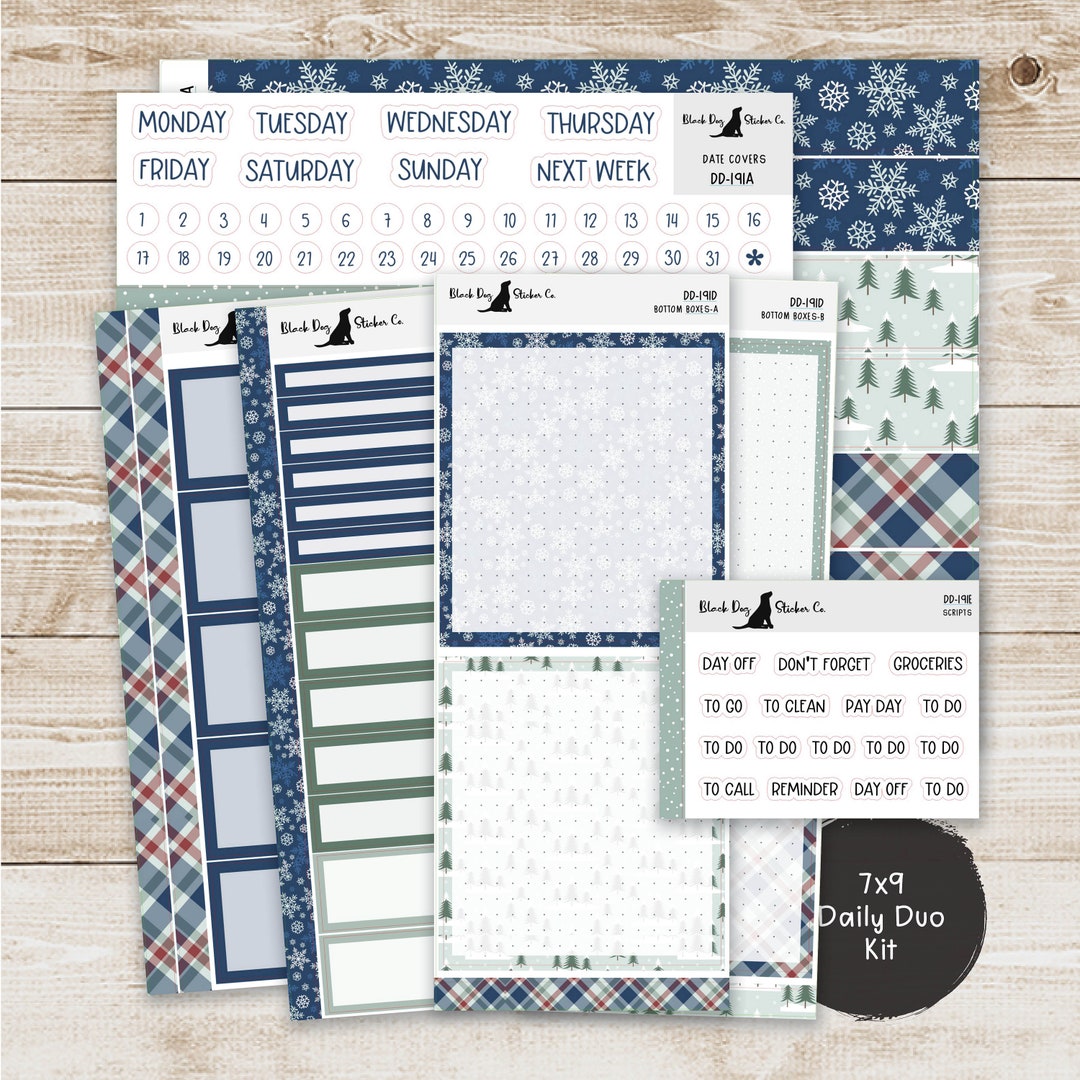DD-191 EC 7x9 Daily Duo Weekly Kit - Cozy Winter - Planner Stickers - Etsy