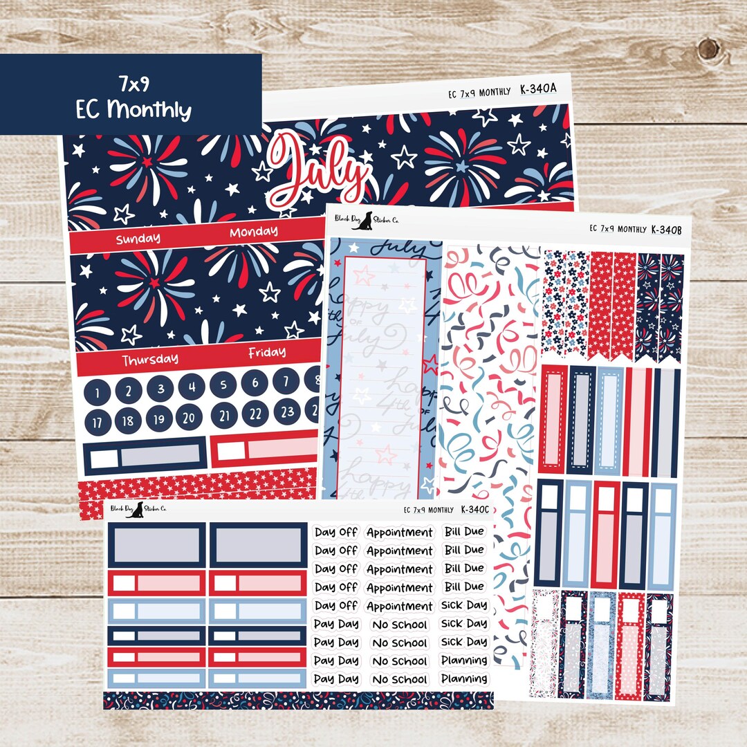 K-340 Erin Condren EC 7x9 Monthly Kit - July 2026 - America 250 ...