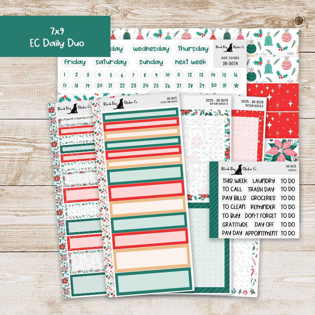 DD-307 EC 7x9 Daily Duo Weekly Kit - Tis the Season - Planner Stickers ...