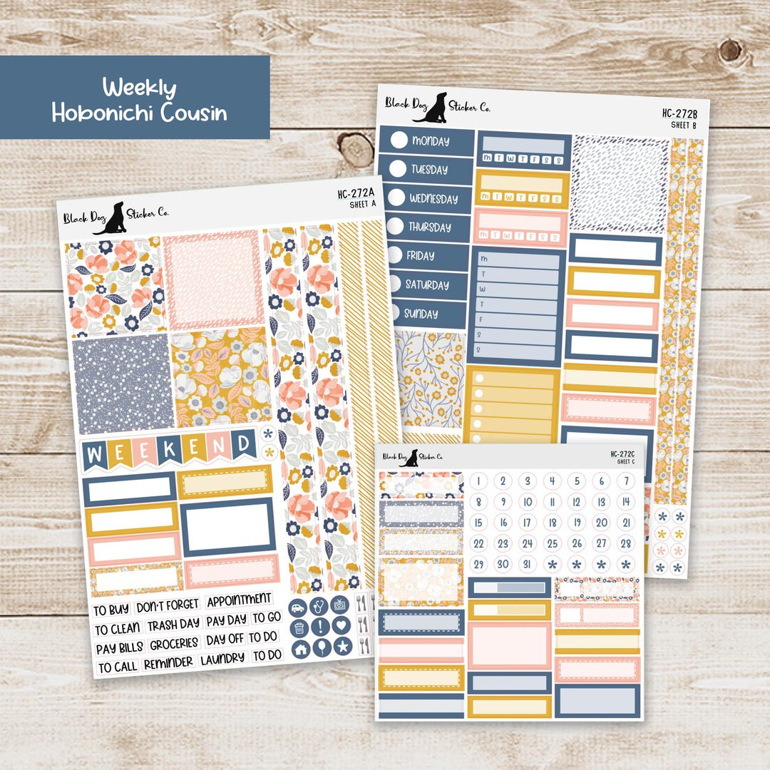 HC-272 Hobonichi Cousin Weekly Kit - Graceful Blooms - Planner Stickers ...