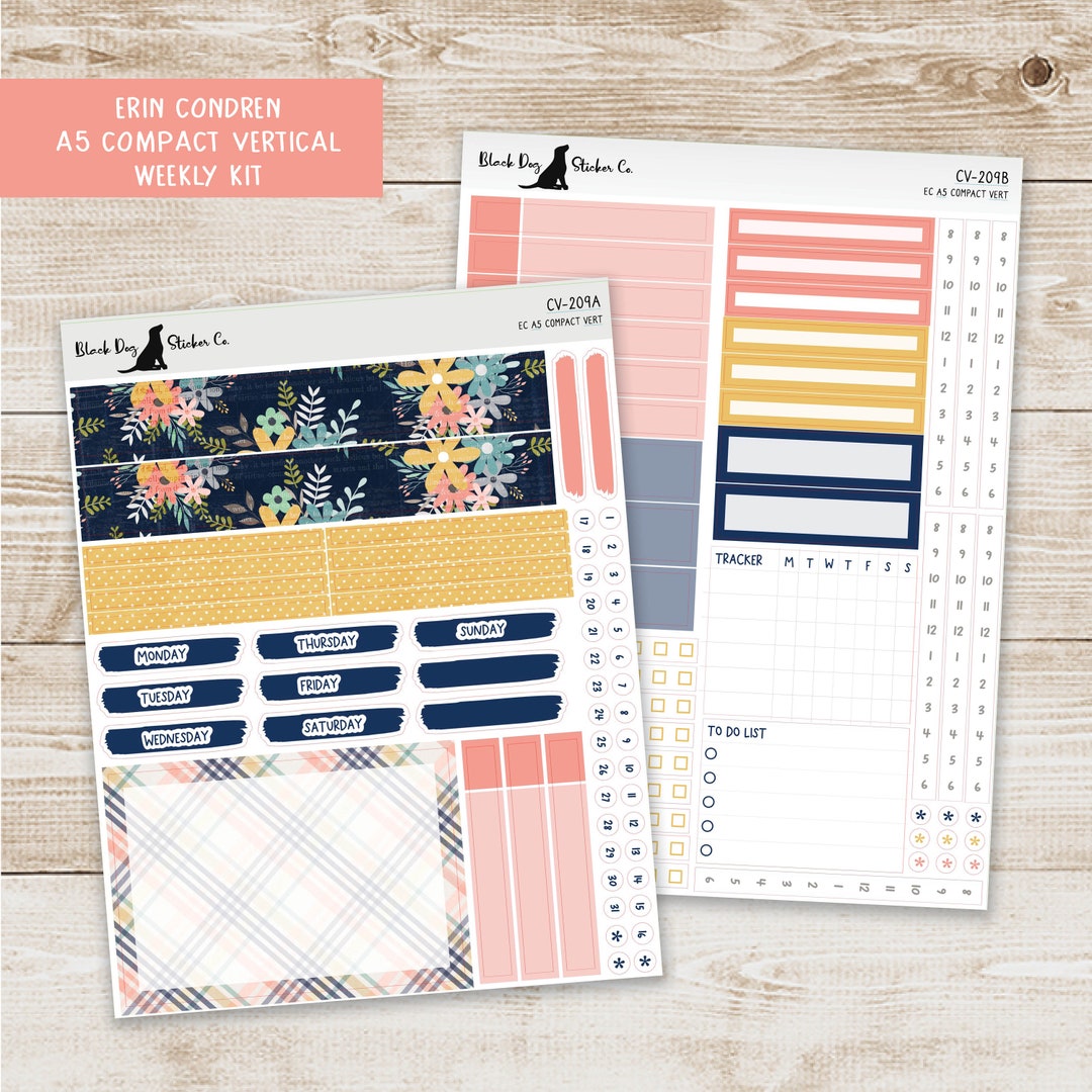 Erin Condren EC A5 Compact Vertical Weekly Kit - One of a Kind ...