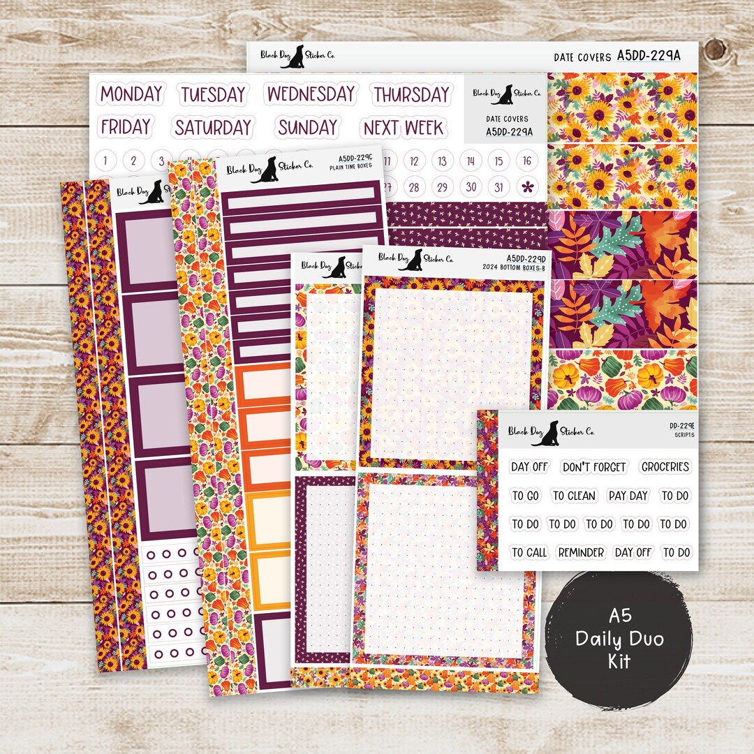 Erin Condren EC A5 Daily Duo Weekly Kit - Fall Harvest - Planner ...