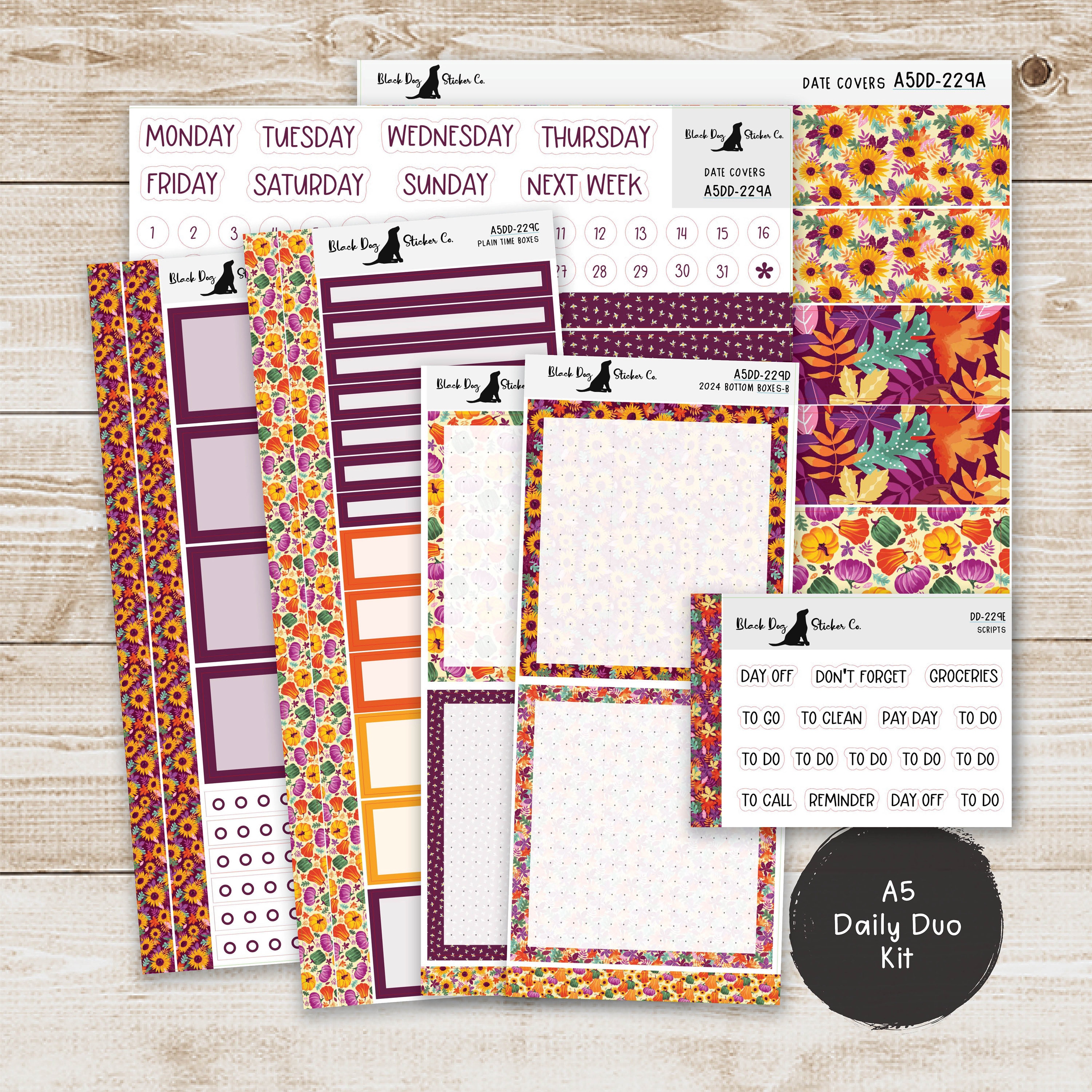 Erin Condren EC A5 Daily Duo Weekly Kit - Fall Harvest - Planner ...