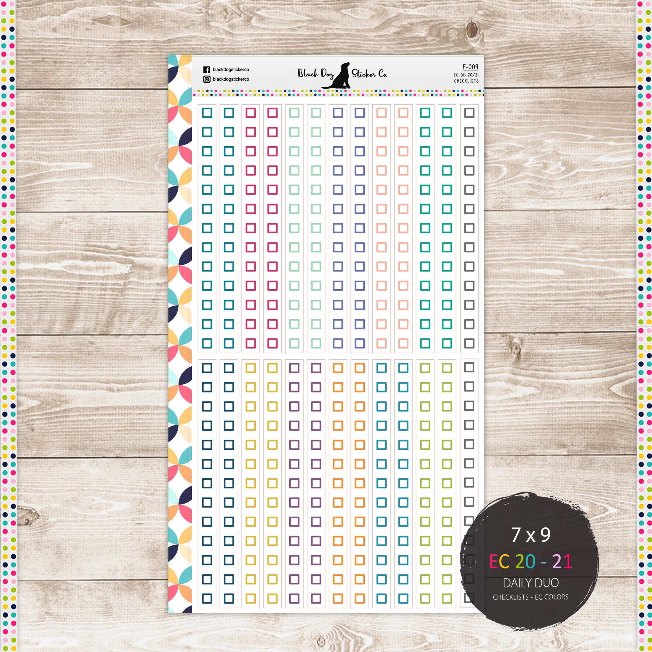 CHECKLISTS - Planner Stickers - Erin Condren Daily Duo - EC Colors F ...
