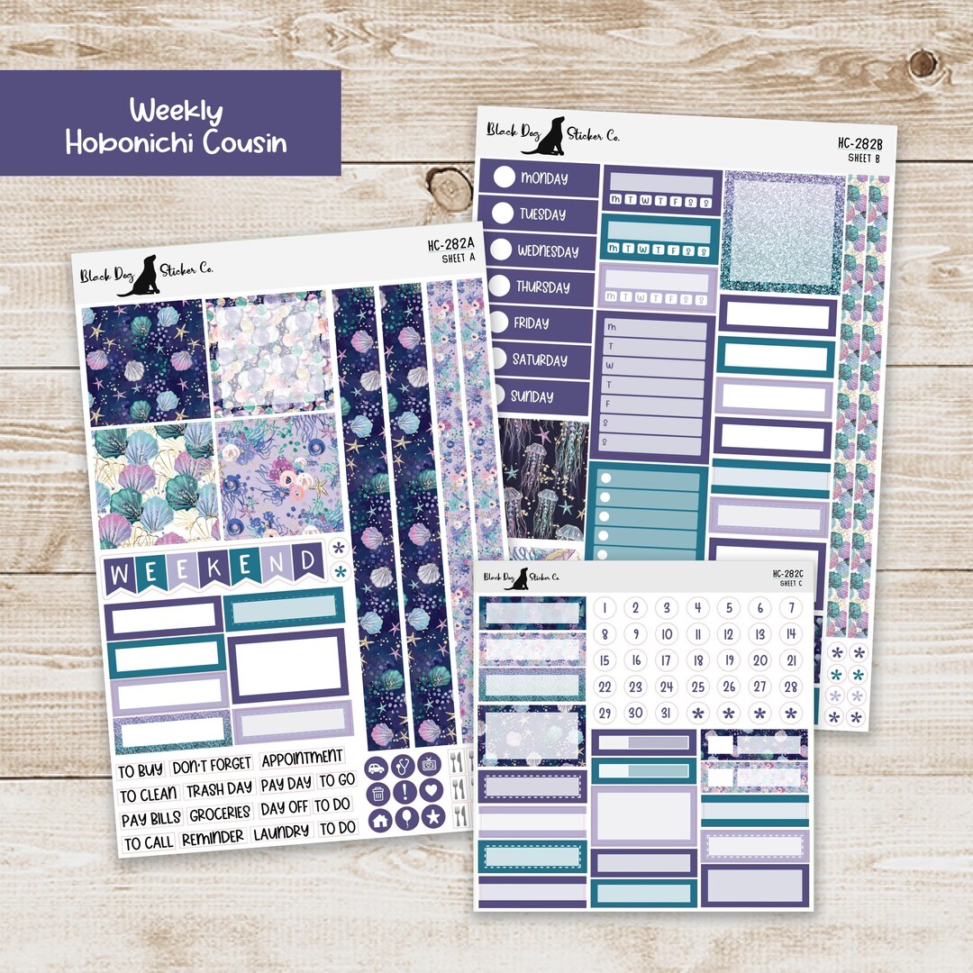 HC-282 Hobonichi Cousin Weekly Kit - Mermaid Wishes - Planner Stickers ...
