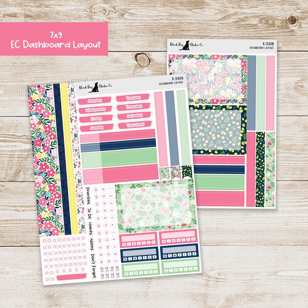 DB-330 Erin Condren EC 7x9 Dashboard Layout Weekly Kit - Mom Love ...
