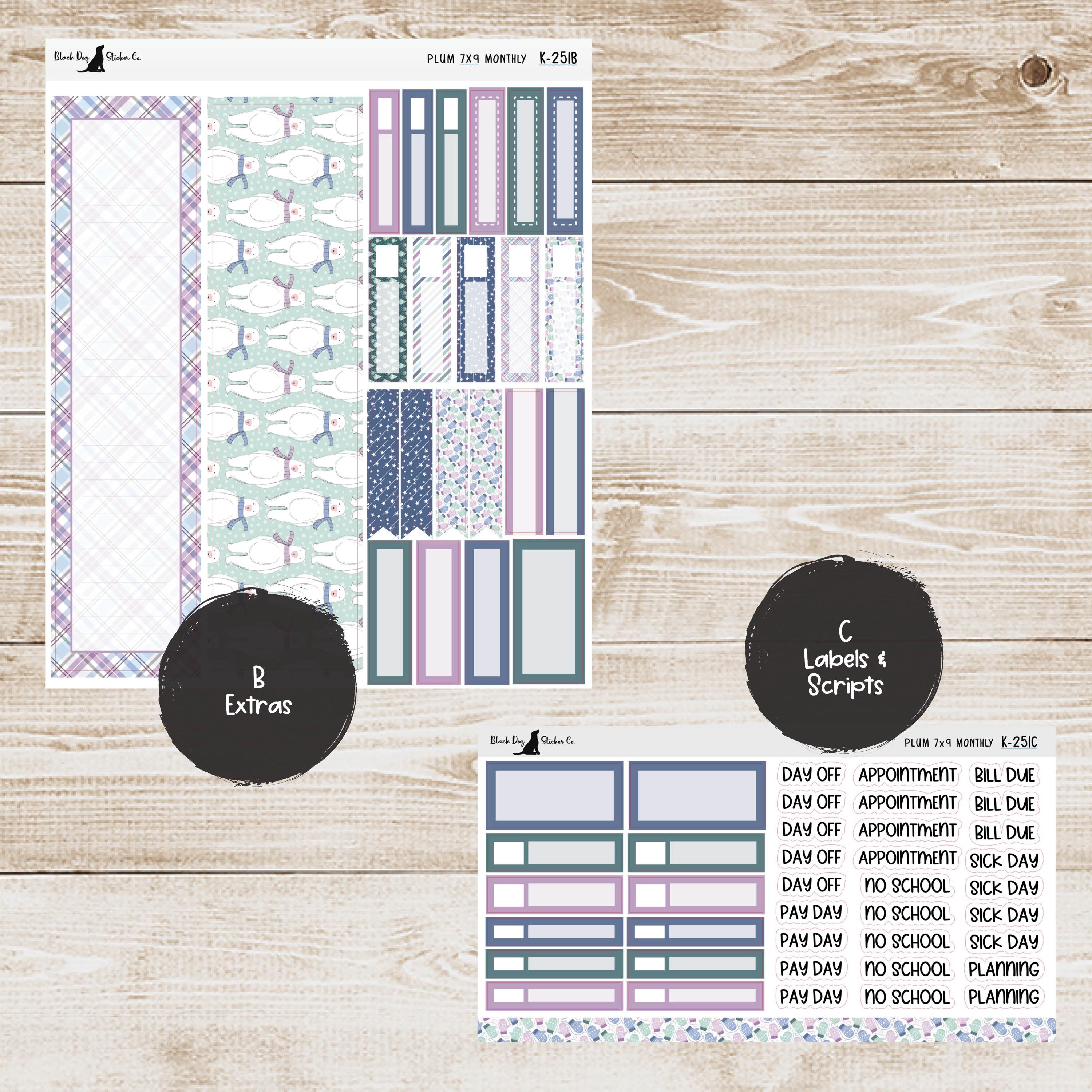 K-251 Plum Paper 7x9 Monthly Kit - January 2025 - Let It Snow - Planner ...