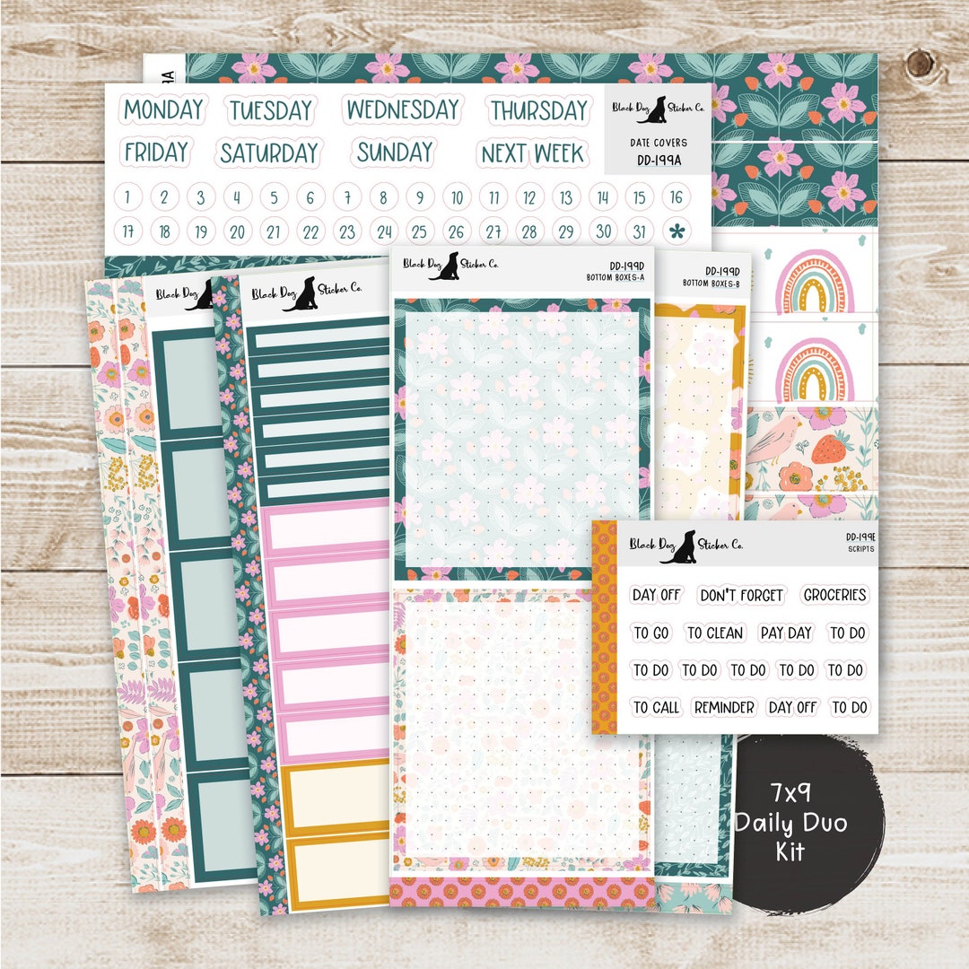 DD-199 EC 7x9 Daily Duo Weekly Kit - Spring Sunrise - Planner Stickers ...