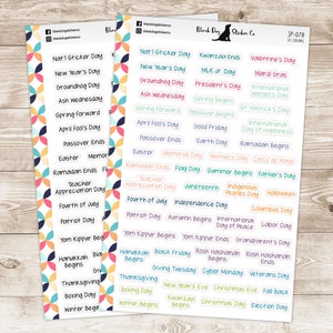 Holidays -  Script Planner Stickers Jen Plans JP-078 - Black or EC Colors