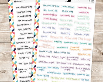 Holidays -  Script Planner Stickers Jen Plans JP-078 - Black or EC Colors