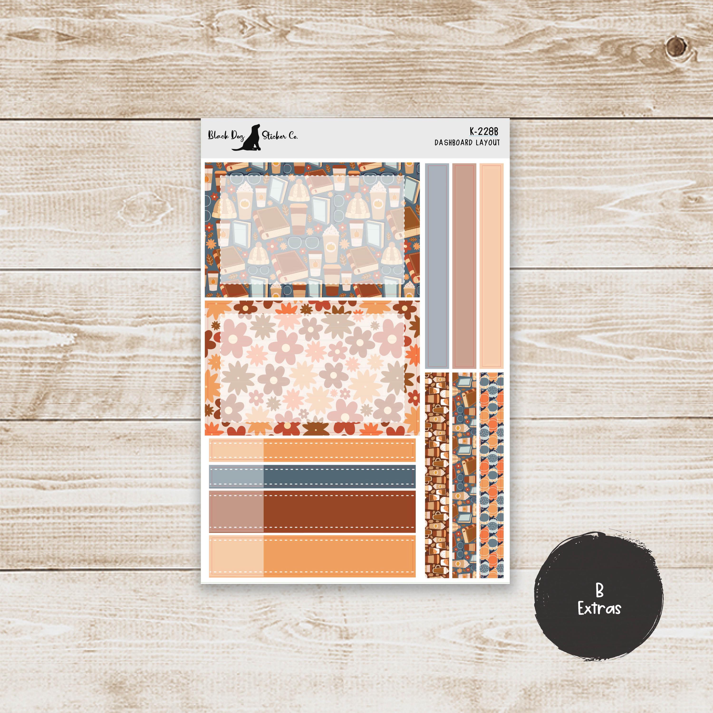 DB-228 Erin Condren EC 7x9 Dashboard Layout Weekly Kit - Bookish Autumn ...