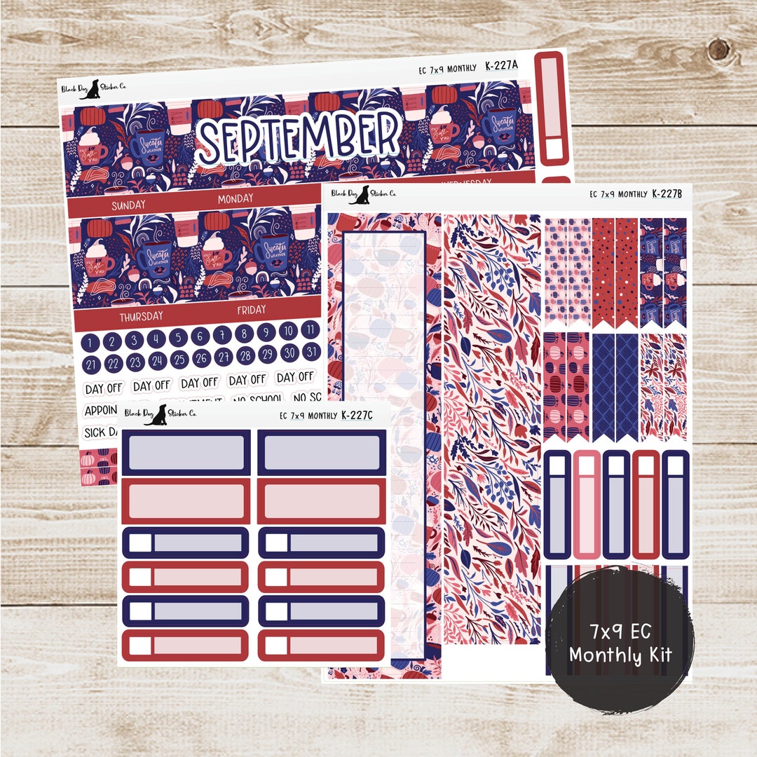 K-227 Erin Condren EC 7x9 Monthly Kit - September 2024 - Sweater ...