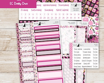 DD-357 EC 7x9 Daily Duo Weekly Kit - Pink Vampire - Planner Stickers