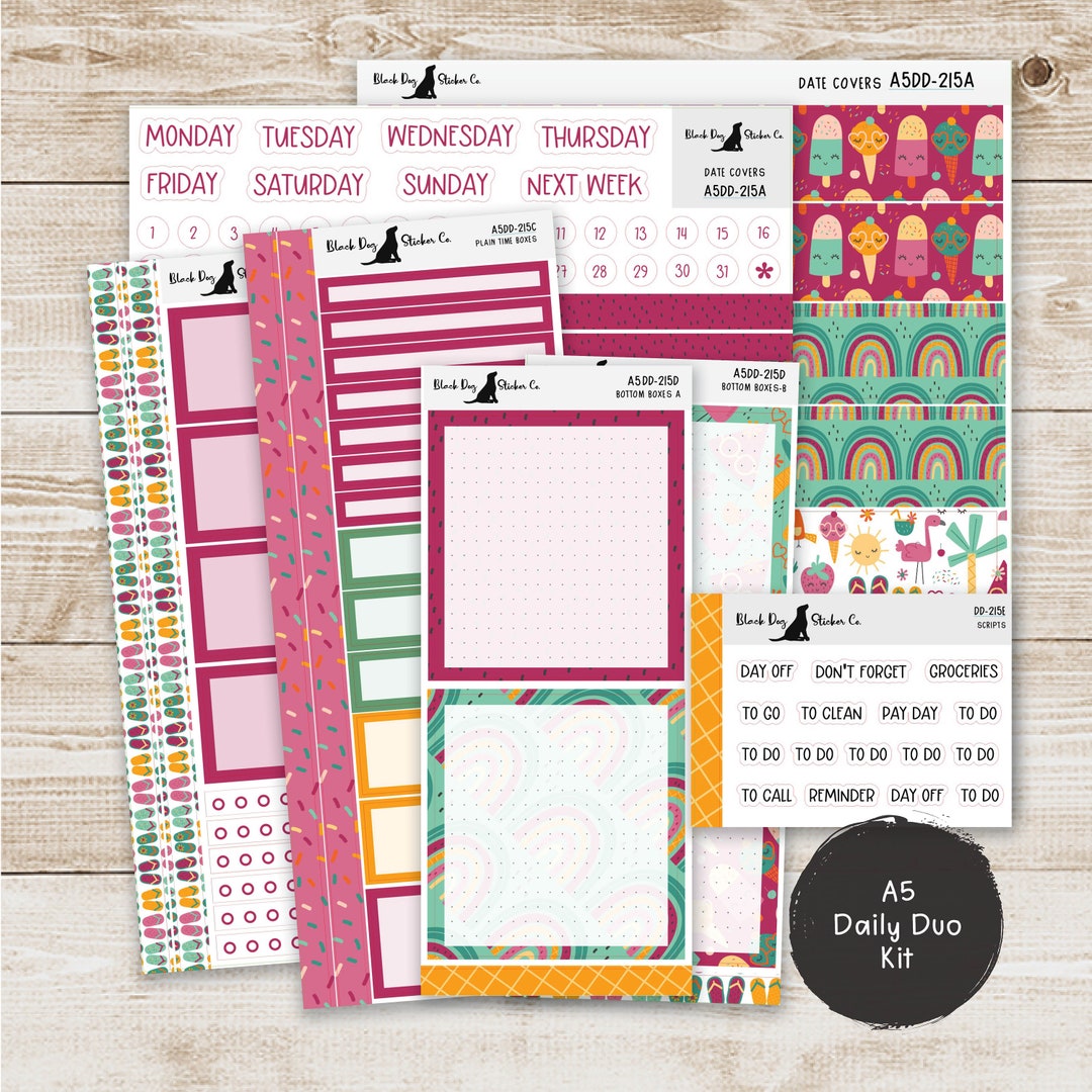 Erin Condren EC A5 Daily Duo Weekly Kit - Fruity Fun - Planner Stickers ...