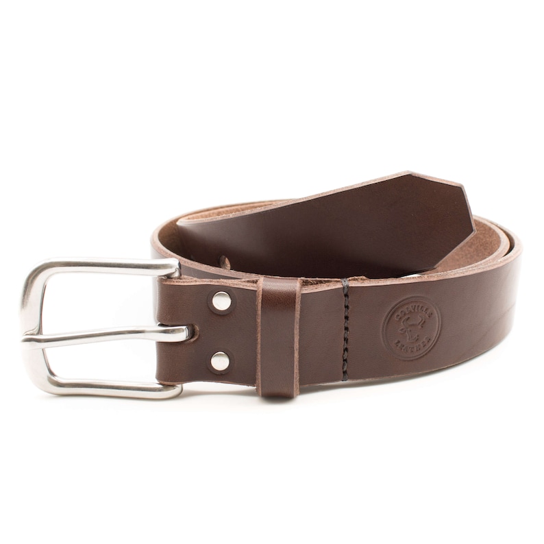 Handmade leather belt Italian leather Solid brass or stainless steel buckle Handmade in the UK