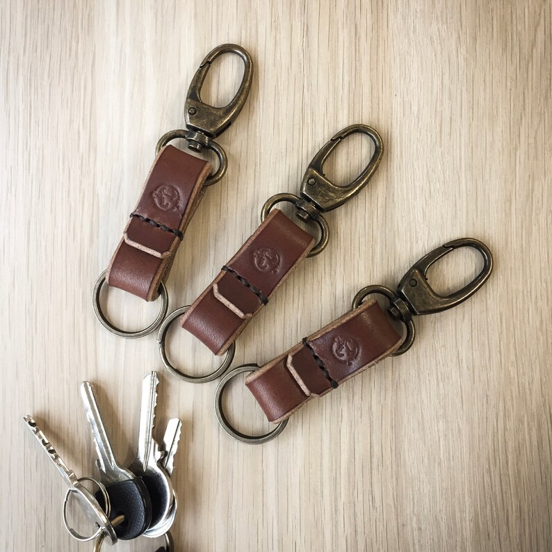 Leather Key Fob Leather Keychain Leather Keyring Hand - Etsy