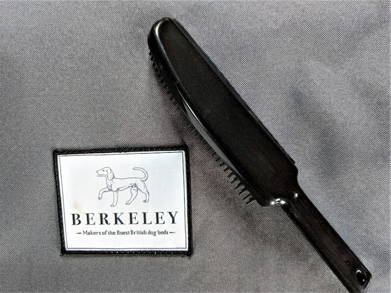 A Berkeley Dog Hair Remover Brush helps keep pet bedding free from pet hair, debris and soiling.