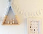 Tipi Regal Pastell blau Kinderzimmer Decor Stammes-Kinderzimmer Decor Kids Room Decor