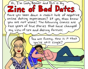 Zine of Bad Dates: true online dating stories in comics by artist Lady Beaver