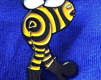 Lady Bee enamel pin