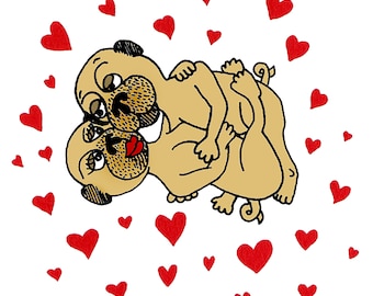Pug Love clear sticker by Lady Beaver