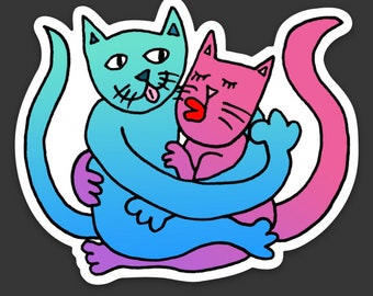 Cat love sticker