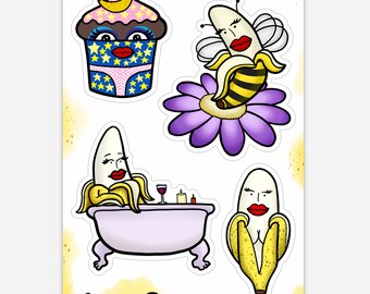 Banana Sticker sheets by Lady Beaver