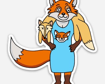Foxy Fox sticker by artist Lady Beaver