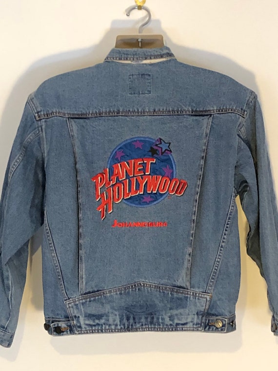 Planet Hollywood Denim Promo Jacket Blue Red amens La… - Gem