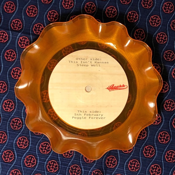 Orange Colour Vinyl record Bowl Dish Tray 7” Single Rocker Hippy Hipster Boho Home Bedroom Living Room Vintage Retro Music Band Tour 80s 90s