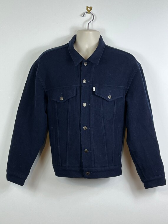 Levis Wool Trucker Jacket Lined Blue 