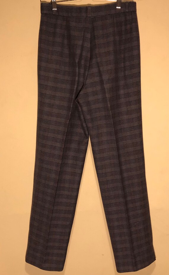 Slim Pleated Check Trousers Grey Black 
