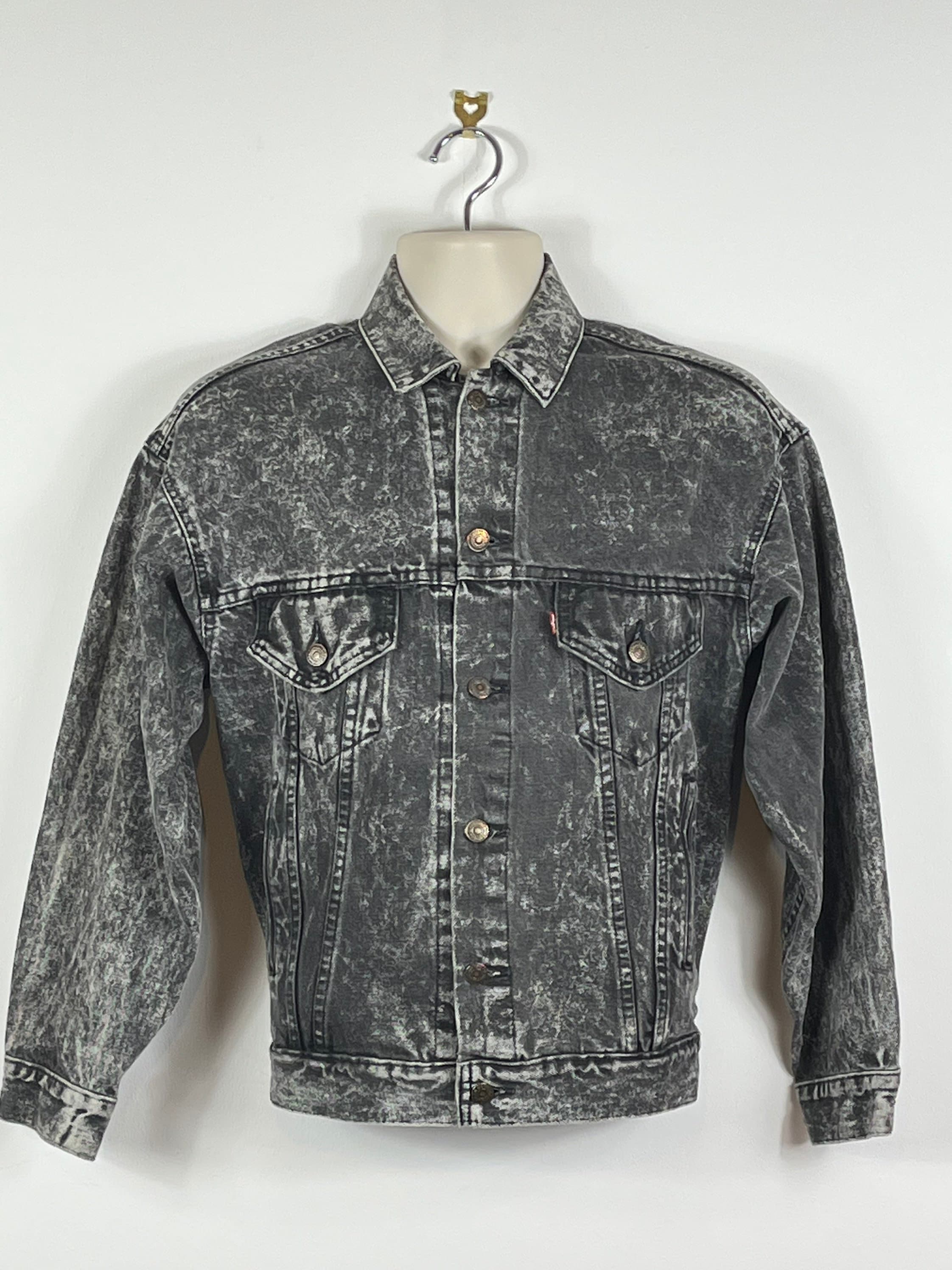 MADE IN USA Levis Black Denim Trucker Jacket Mens Ladies Small MADE IN USA Levis Black Denim Trucker Jacket Mens Ladies Small
