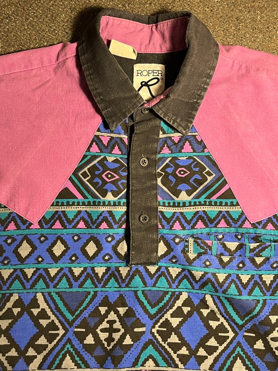 roper aztec button up