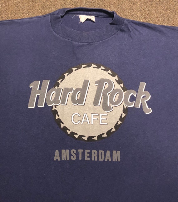 Hard Rock Cafe Amsterdam Tshirt Blue Sliver Mens Ladies Etsy Hard Rock Cafe Amsterdam Tshirt Blue Sliver Mens Ladies Etsy