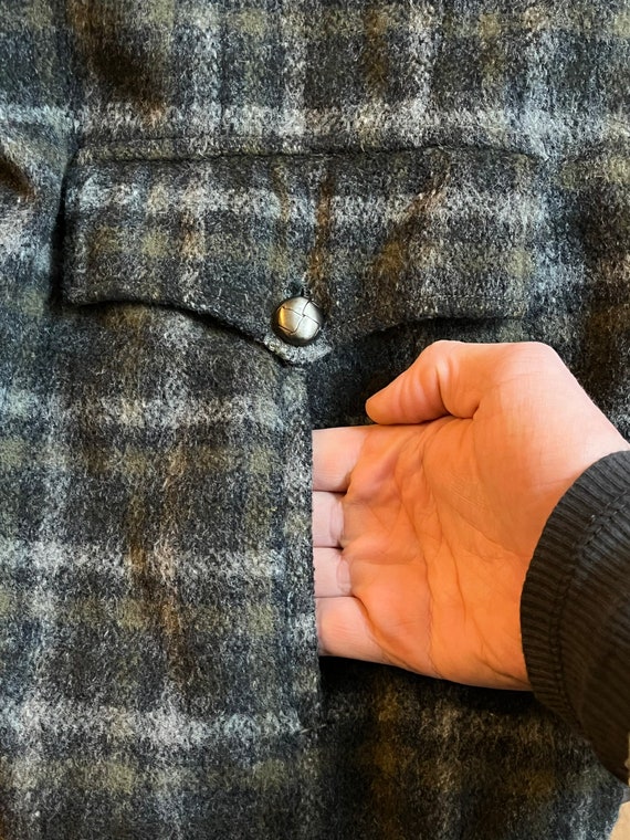 Levi’s Wool Ranchers Jacket Black Green Grey Chec… - image 4