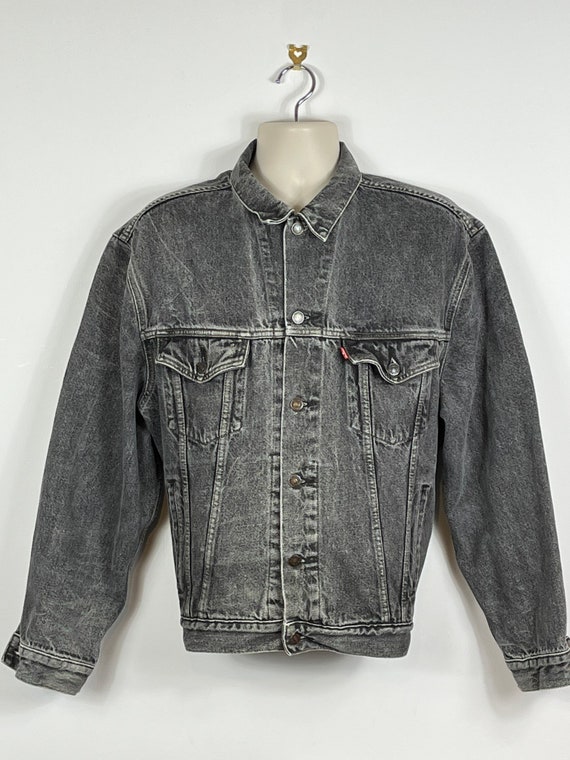 Levis Black Denim Trucker Jacket Mens 