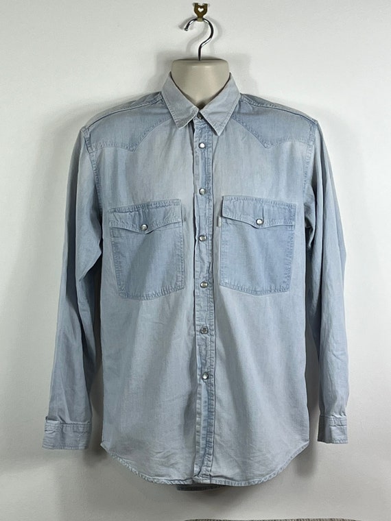 Levi’s Silver Tab Denim Shirt Blue Mens Ladies Medium… - Gem