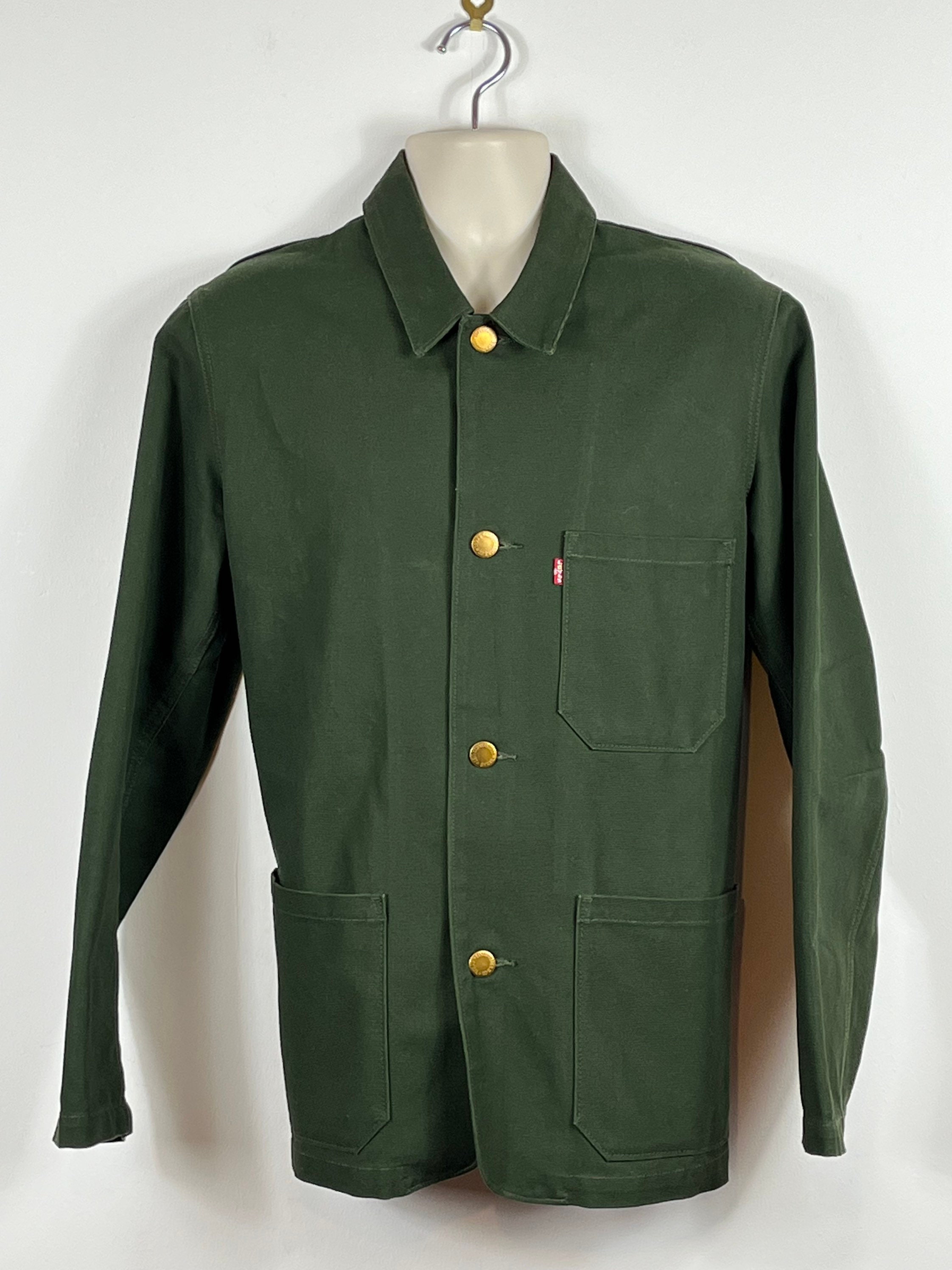 Levis Green Canvas Chore Jacket Mens Ladies Large 42 44 - Etsy