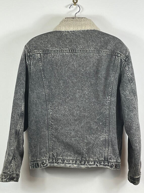 Levi s Black Denim Sherpa Jacket Mens Ladies Large 42 44 Rockabilly Rocker Biker Hippy Boho Winter Warm Outdoors Oversized grey 80s 90s Gig Etsy Mexico