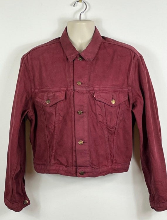 Levi’s Burgundy Denim Trucker Jacket Mens Ladies Medi… - Gem