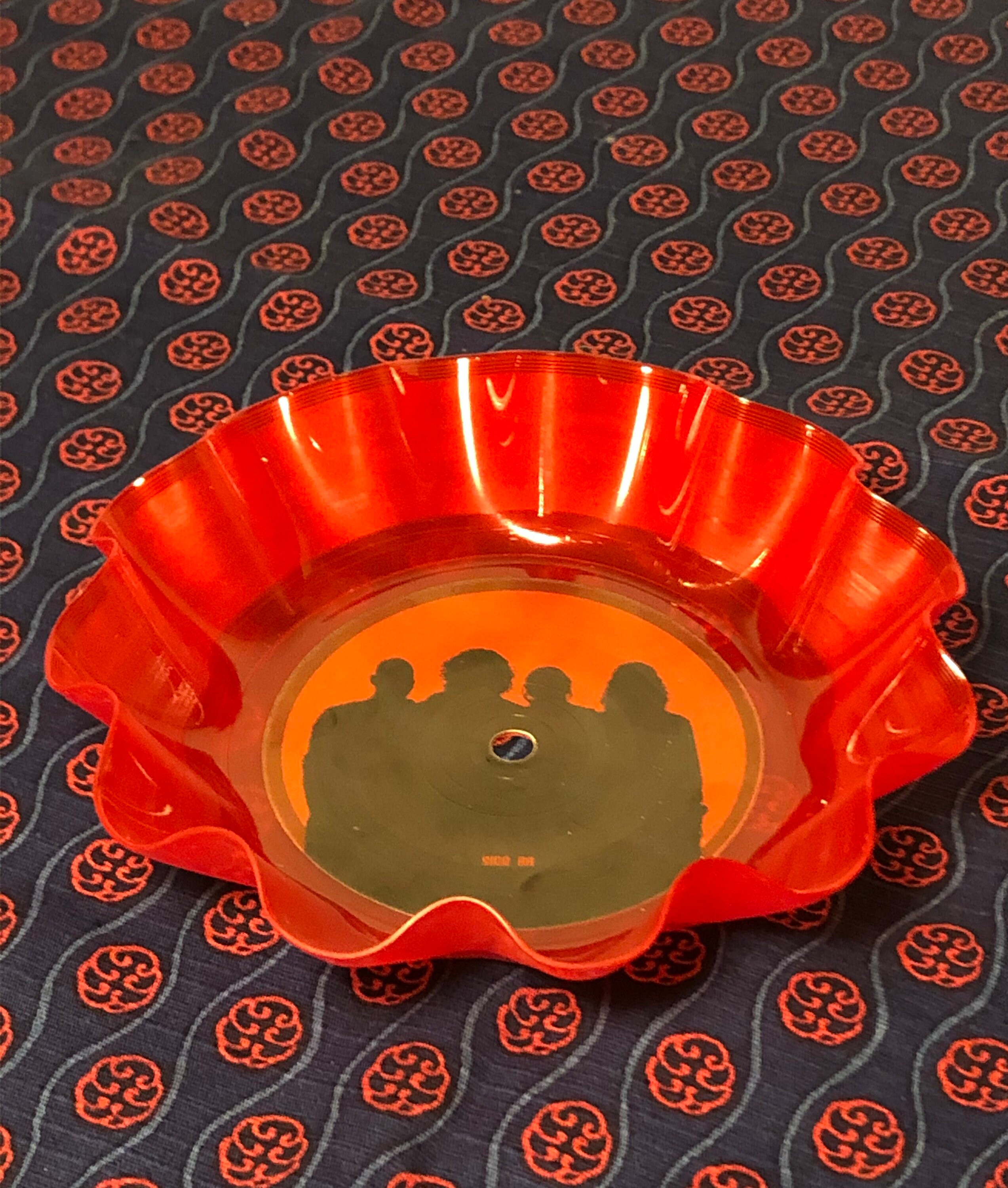 Red Colour Vinyl record Bowl Dish Tray 7 Single Rocker Hippy Etsy