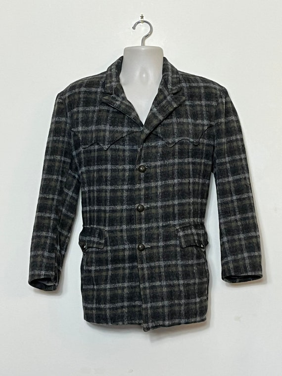 Levi’s Wool Ranchers Jacket Black Green Grey Chec… - image 1