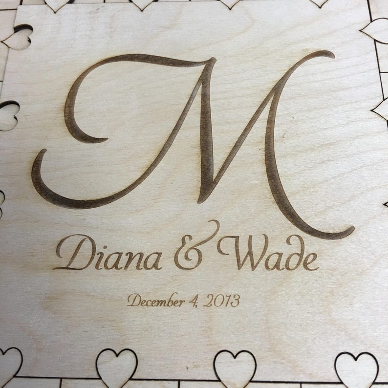 50-300 piece Puzzle Guest Book Wedding Guest Book Large Letter Alternative Guest Book Hearts GuestBook Unique Guestbook Wedding Book Heart