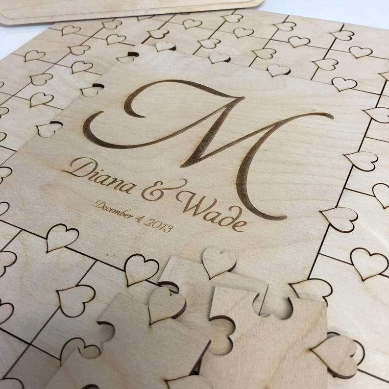 50-300 piece Puzzle Guest Book Wedding Guest Book Large Letter Alternative Guest Book Hearts GuestBook Unique Guestbook Wedding Book Heart