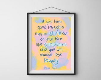 A4 'Good Thoughts - Roald Dahl' heavyweight art print