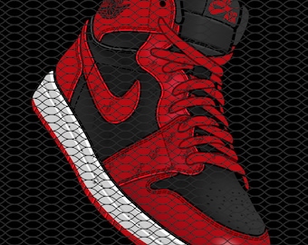 Varsity J1 85 red JPEG PNG SVG Digital Download Sneaker Art