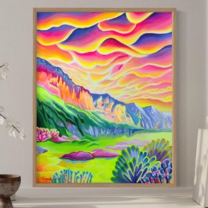 Desert Rainbow Mountain Giclee Print